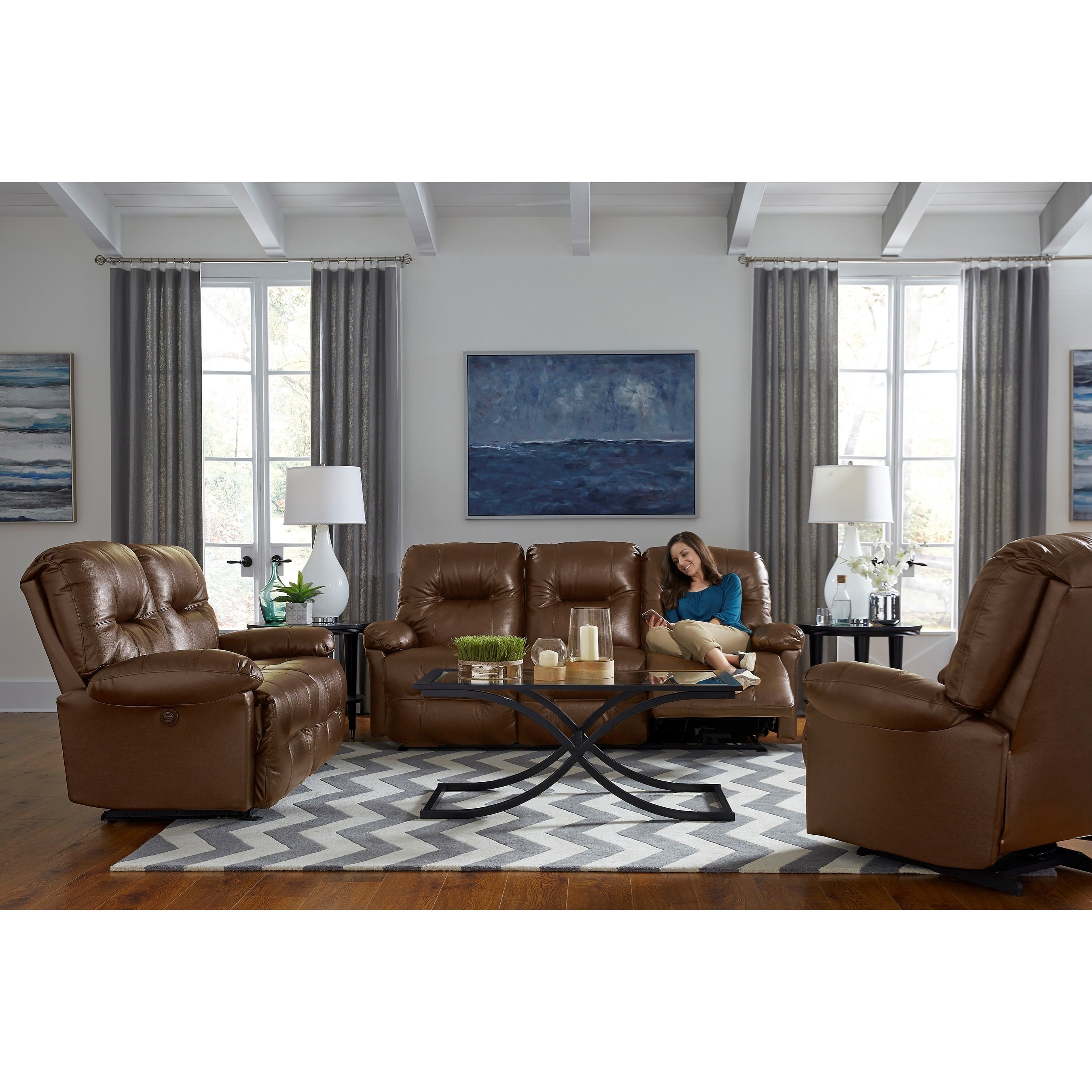 Best Home Furnishings Dozier 000028186061 Casual Reclining Loveseat with Pillow Arms Crowley Furniture Mattress Reclining Loveseats
